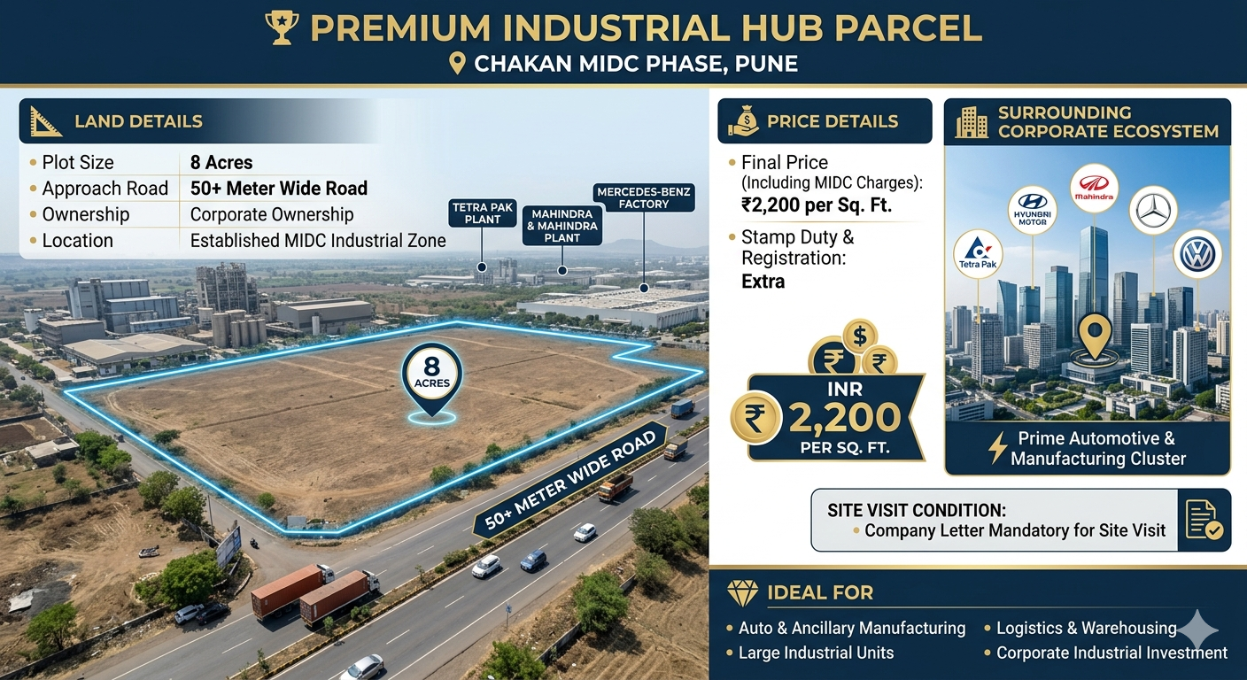Industrial Land for Sale – Chakan MIDC Phase, Pune