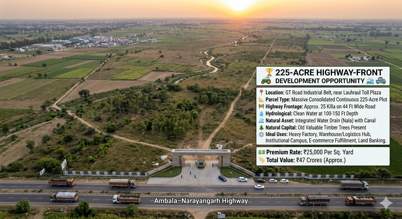 Large Land Parcel for Sale – Ambala–Narayangarh Highway
