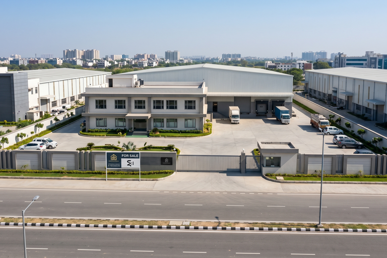 Prime Industrial Land with Existing Structure For Sale in Sector 140A Noida – Premium Industrial & Corporate Development Asset