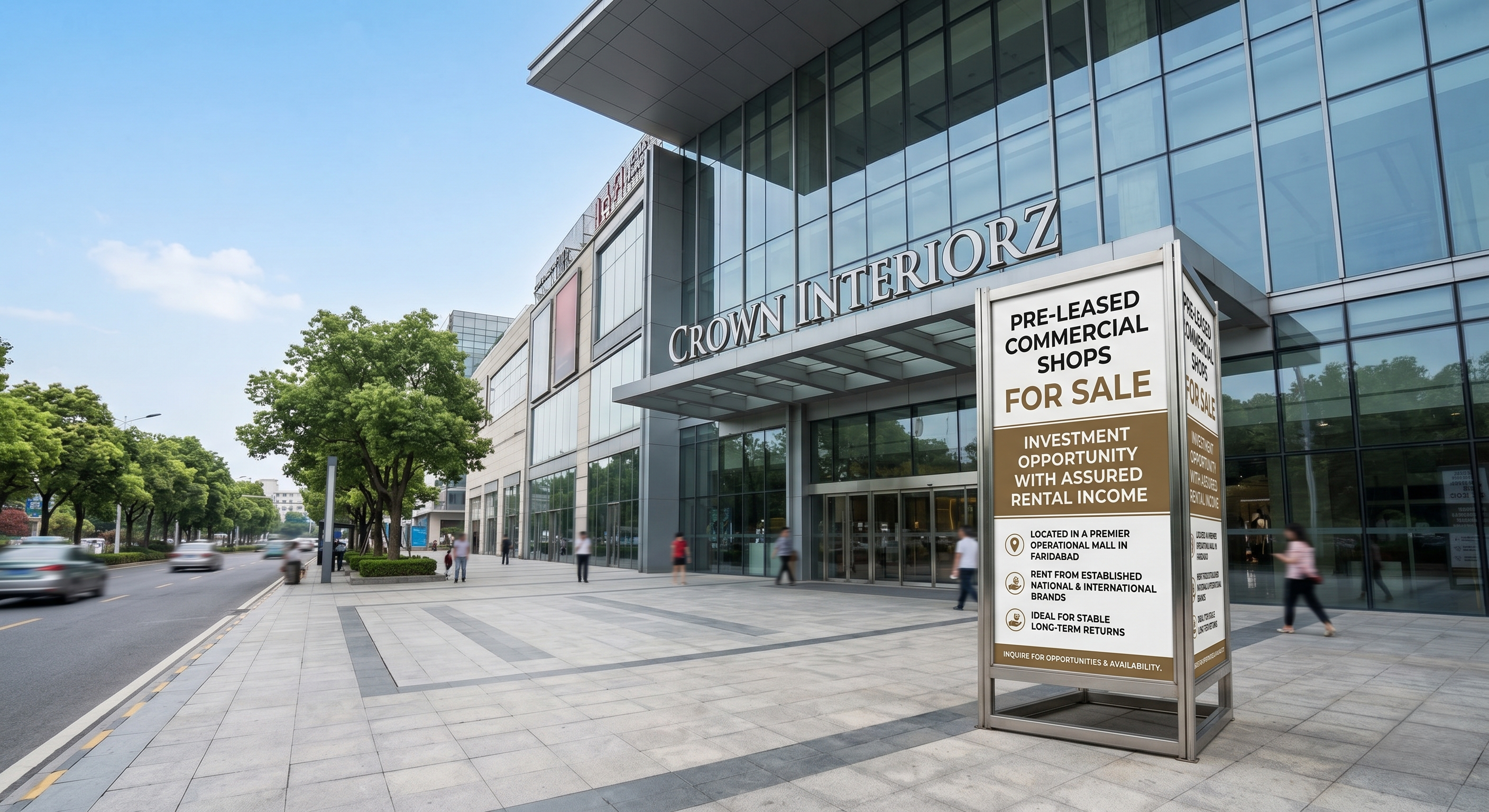 Pre-Leased Ground Floor Retail Shop For Sale at Crown Interiorz Mall Faridabad β Rental Income Asset