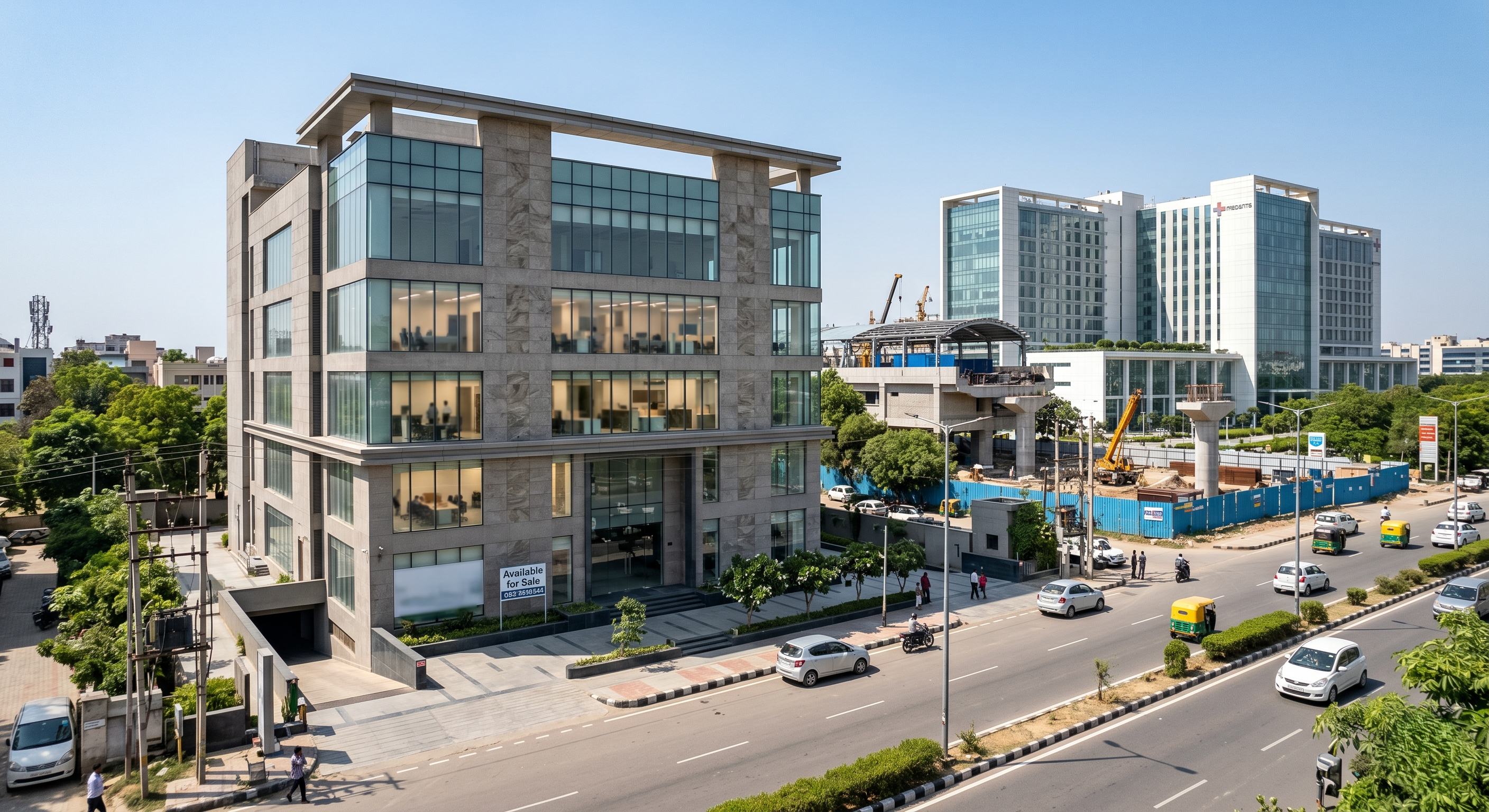 Pre-Leased Independent Commercial Building For Sale in Sector 32 Gurugram – (Approx. 2,592 Sq.Yards)