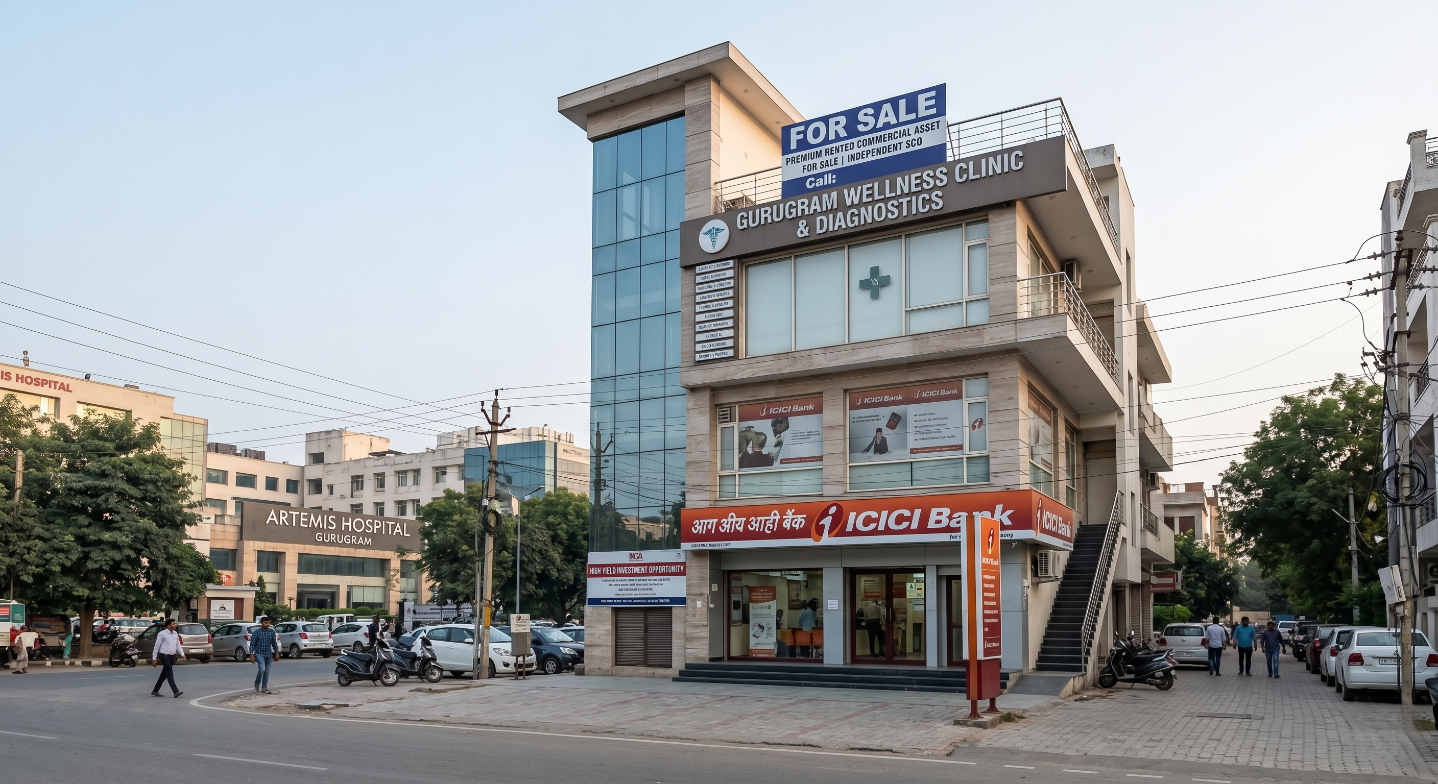Rented SCO Investment Asset For Sale Opp. Artemis Hospital Gurgaon – Bank Leased Commercial Property - Approx. 145 Sq.Yards
